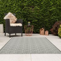 JVL Lightweight Reversible Plastic Woven Outdoor Rug, 120x170cm - Grey - thumbnail 1