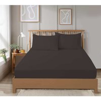 Super Soft Plain Dye Fitted Sheet - Grey / Queen