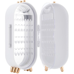 Foldable Jewelry Storage Box with Mirror - White - thumbnail 5