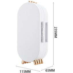 Foldable Jewelry Storage Box with Mirror - White - thumbnail 3