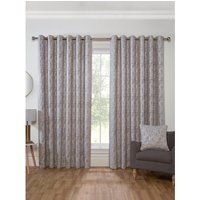 Amara Chenille Eyelet Curtain - Silver / 168cm / 137cm - thumbnail 1