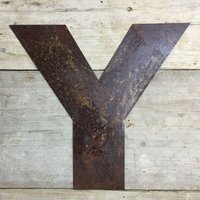 Personalised Metal lettering , Personalised Gift , Rusty Chunky Letter Y - Rusted