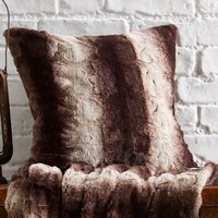 2 Pack Bellissimo Luxury Faux Fur Cushion Cover - Chocolate