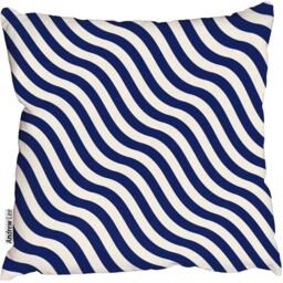 Nautical blue striped abstract  Outdoor Cushion - Blue / 45cm - thumbnail 2