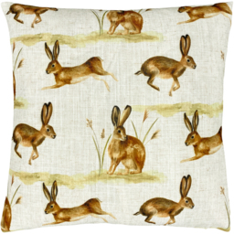 Country Running Hares Cushion - Multicolour / Polyester - thumbnail 2