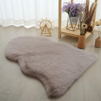 Luxury Faux Fox Fur Rug - Pebble - thumbnail 1
