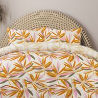 Luxury Super Soft Reversible Bright Leaves Duvet Cover With Pillowcase - Natural / Duvet Cover with pillowcase / Single - image 1