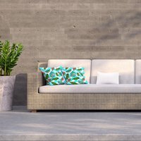 Green leaves and pineapple and watermelon Outdoor Cushion - Blue / 60cm - image 1