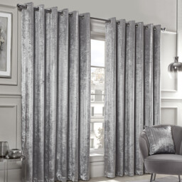 Selina Foil Dotty Stripe Curtains - Silver / 229cm - thumbnail 2