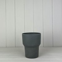 Grey Earthy Anthracite Bamboo Minimalist Orchid Pot - Grey