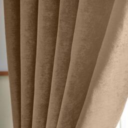 Chenille Blackout Ring Top Eyelet Curtains - Beige / 229cm / 168cm - thumbnail 3