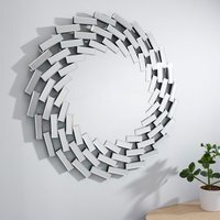 Venetian Large Round Silver Wall Mirror - Silver - image 1