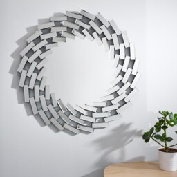 Venetian Large Round Silver Wall Mirror - Silver - thumbnail 2