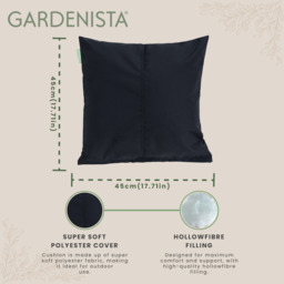 "Premium 18"" Centre Join Garden Scatter Cushion - Black / 6" - thumbnail 4