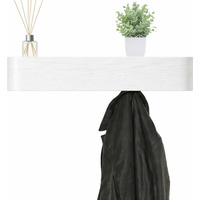 Wall-Mounted Coat Rack with 5 Hidden Hooks - White - image 1