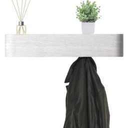 Wall-Mounted Coat Rack with 5 Hidden Hooks - White - thumbnail 2