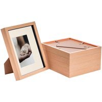 "3D Box Photo Frame - 8x10"" with 4 x 6"" Mount - Pack of 5 - Light Wood/Ivory" - thumbnail 1