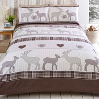St Andrews BC Cotton Fully Reversible Duvet Set With Pillowcase - Natural / Superking