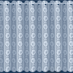 Milan - White Floral Patterned Vertical Window Blind, Pleated Lace Panel Curtain - White / 91cm - thumbnail 5