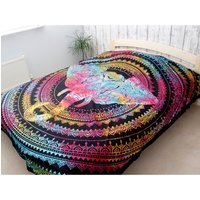 Elephant Head Cotton Bedspread  Wall Hanging - Multi