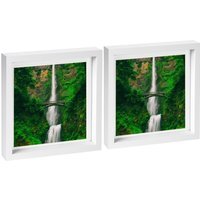 "10"" x 10"" White 3D Box Photo Frame - 8"" x 8"" Mount - Pack of 2 - White/White" - image 1