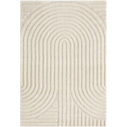 Isabella Living Room Area Rugs - Embossed Mazia Arch Lines Design Rug - Cream / 220cm - thumbnail 2
