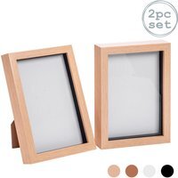 "6x8"" A5 3D Box Photo Frame Pack of 2 - Brown"