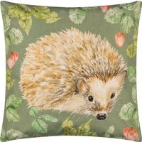 Watercolour Hedgehog Outdoor Cushion - Olive