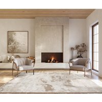 Elysium Modern Abstract Living Room Area Rug Metallic Sheen- Nebula Pearl - Pearl / 230cm - image 1