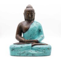 Medium Buddha Statue with Turquoise Stone for Meditative Piece - Turquoise