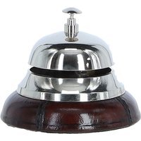 Premium Counter Bell With Leather Base - Chestnut
