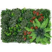 Artificial Flowers Wall Panels - Green Grass Berries Flowers