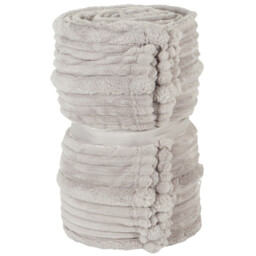 Brooklyn Plush Ribbed Throw - Silver - thumbnail 2