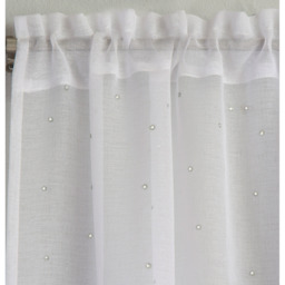 Pair of Jewel White Diamante Embellished Sheer Voile Panels - White / 183cm - thumbnail 4
