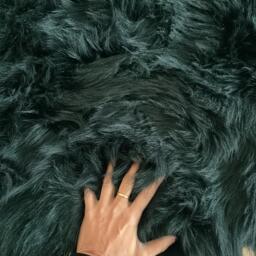 Luxury Faux Rabbit Fur Rug - Dark Green - thumbnail 2