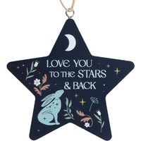Love You to the Stars and Back Hare Hanging Sign - Blue