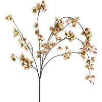 Natural Trailing Cherry Stem Artificial Flowers - Natural Cherry Spray