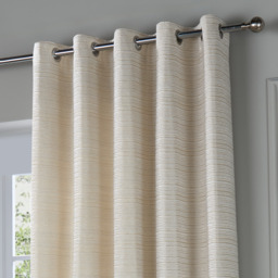 Set of 2 Jupiter Chenille Jacquard Eyelet Curtains - Ivory/Gold / 229cm / 183cm - thumbnail 3