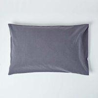 Homescapes Linen Kingsize Pillowcase, Housewife Style - Dark Grey - thumbnail 1