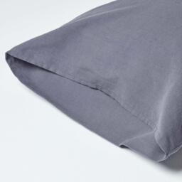 Homescapes Linen Kingsize Pillowcase, Housewife Style - Dark Grey - thumbnail 2