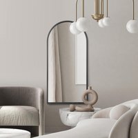 MirrorOutlet Arcus - Black Framed Arched Leaner Wall Mirror 160CM X 80CM - Black - image 1