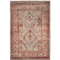 Terracotta Boho Style Washable Area Rug - Beige & Coral / 80cm x 150cm - image 1