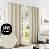 Knightsbridge Blackout Eyelet Curtains - Cream / 117cm / 137cm - image 1