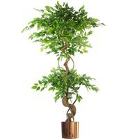 Artificial Twisted Trunk Tree With Metal Planter 150cm - Green