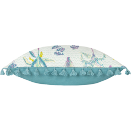 Chamae Floral Tasselled Cushion - Lilac / Feather - thumbnail 3