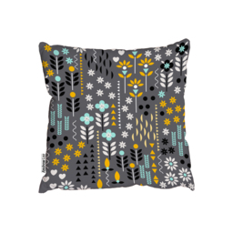 Geometric Flower And Ornamental, Traditional Flowers Outdoor Cushion - Yellow / 60cm - thumbnail 2