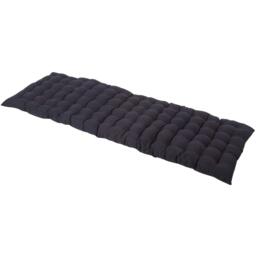 Homescapes Garden Bench Cushion Luxury Cotton Indoor Outdoor Bench Pad - Black / 3-Seater Bench - thumbnail 4