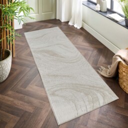 Perla Modern Abstract Action Living Room Area Rug Metallic Sheen Resin-Beige - Beige / 170cm - thumbnail 2