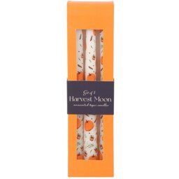 Set of 3 Pumpkin Taper Candles - White/Orange - thumbnail 2