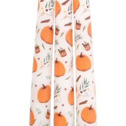 Set of 3 Pumpkin Taper Candles - White/Orange - thumbnail 4